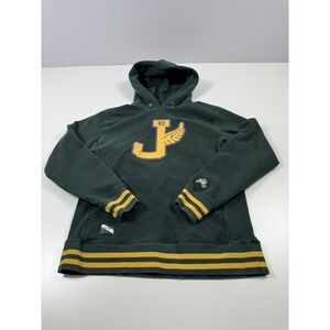 Tracksmith Hoodie Mens Medium Green J 83 Crew Pullover Striped Cuffs Sweatshirt